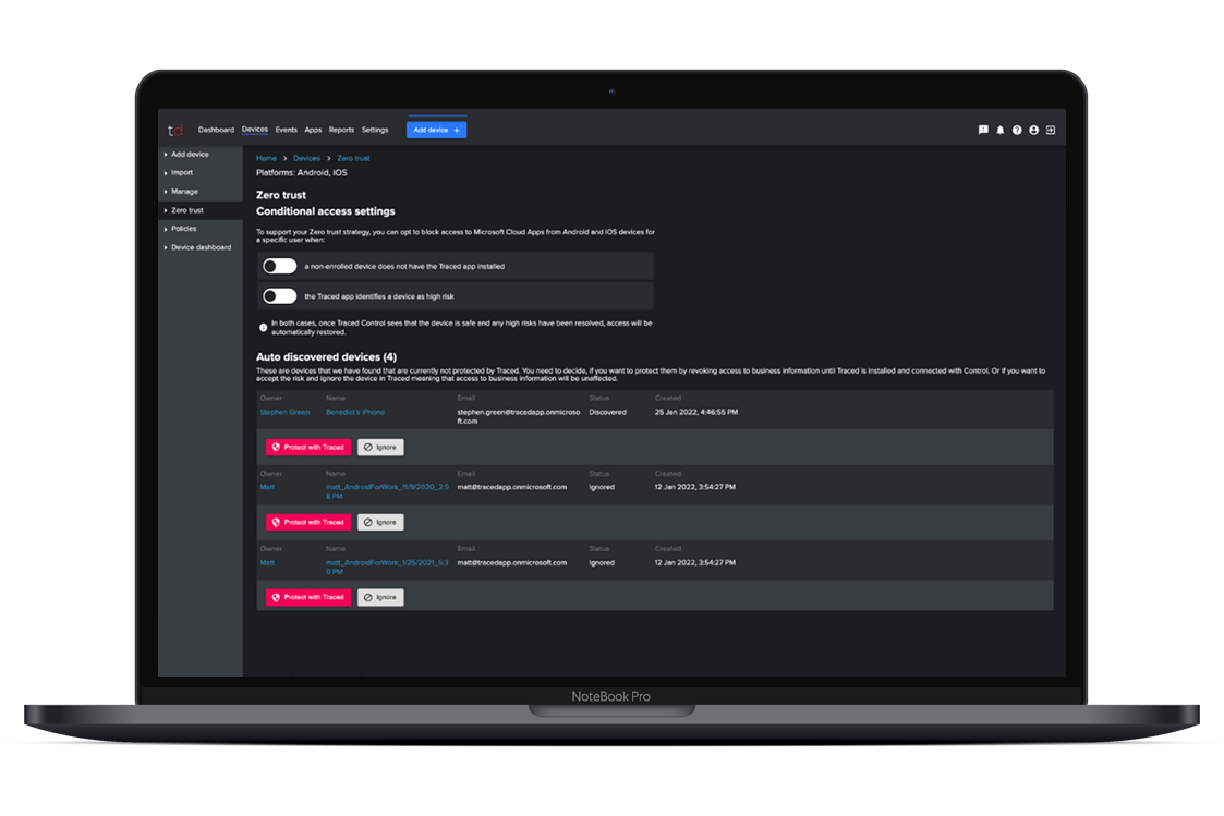 Zero Trust Conditional Access Trustd MTD