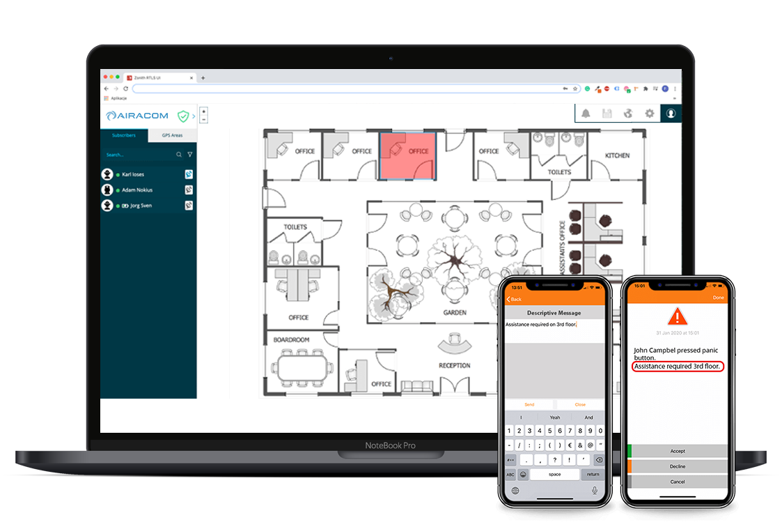 Airacom RTLS Indoor Positioning System Security