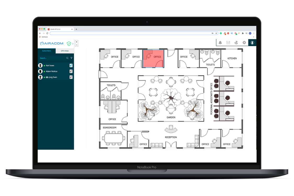 Airacom RTLS Indoor Positioning System